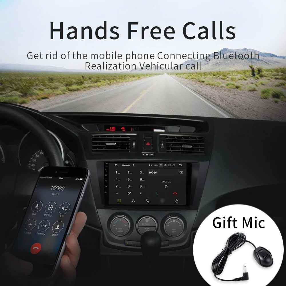 Best Dasaita 9" IPS Multi Touch Screen Car 1 din Android 9.0 for Mazda 5 2011 2012 2013 Bluetooth GPS Navigator 32G ROM MP3 Player 4