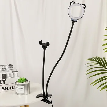 

USB Charge Bedside Lamp Selfie Ring Light with Light Phone Light Double Hose Fill Light Bracket Lazy Bracket Lamp