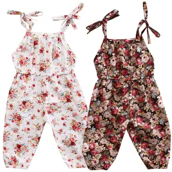 

Newborn Toddler Infant Baby Girls Clothes Flower Print Romper Jumpsuit Sleeveless Sunsuit Clothes 0-2T