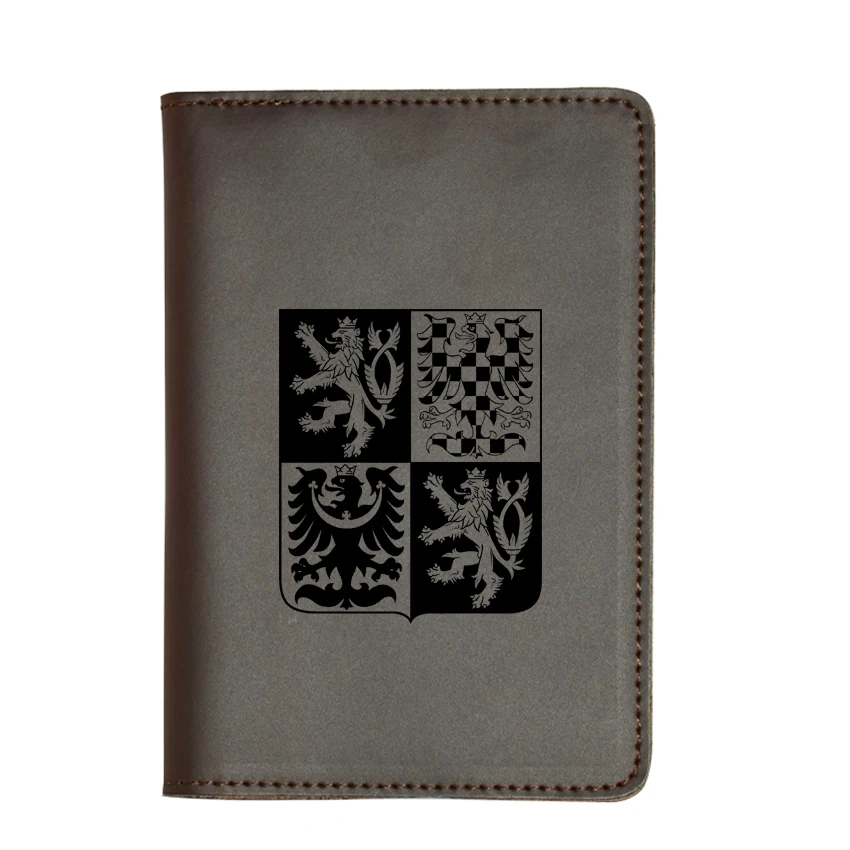 Чехол для паспорта в чешском стиле, кошелек для путешествий, подарки, держатели для кредитных карт, натуральная кожа, чешские держатели для паспорта и карт - Цвет: Brown