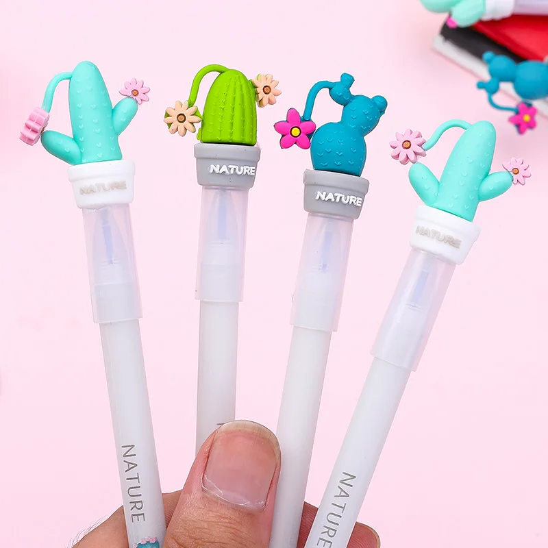 1 шт. милый мультфильм Кактус в горшке стираемая гелевая ручка новинка Волшебная синяя чернильная ручка канцелярская поставка для детей подарок