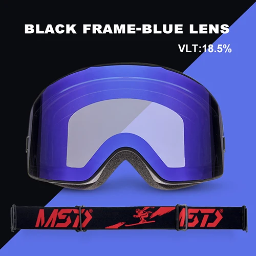 Mosodo лыжные очки поляризованные сноубордические очки лыжные очки для сноуборда альпийские лыжные очки Poc черная коробка - Цвет: 1blue lens