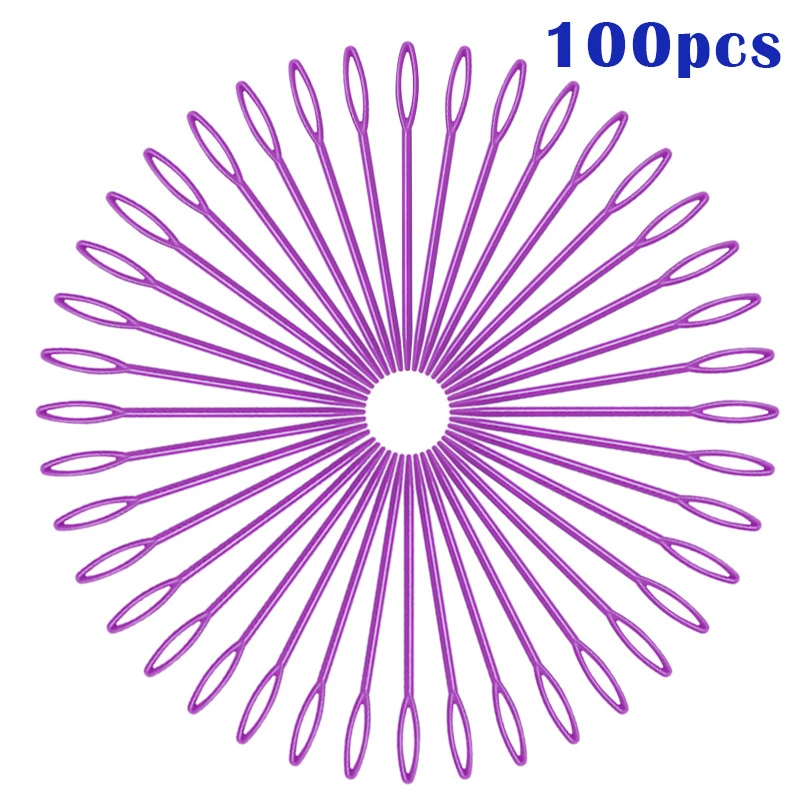 MIUSIE 100 шт./компл. 9 см Цветной Пластик Stitchery игла свитер стежка иглы большой глаз Швейные шерсть пряжа иглы инструменты для завивки волос инструменты