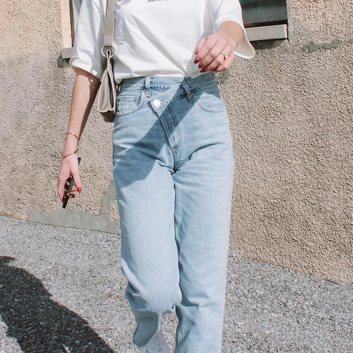 Vintage Irregular Jeans Woman Spring 