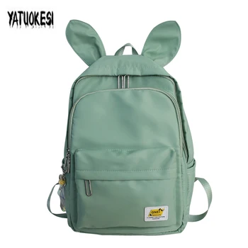 

2020 Big Ears Backpack Kawaii Harajuku Backpack Solid Color School Bag Fashion Women Shoulder Bag For Teenage Girl Travel Bags