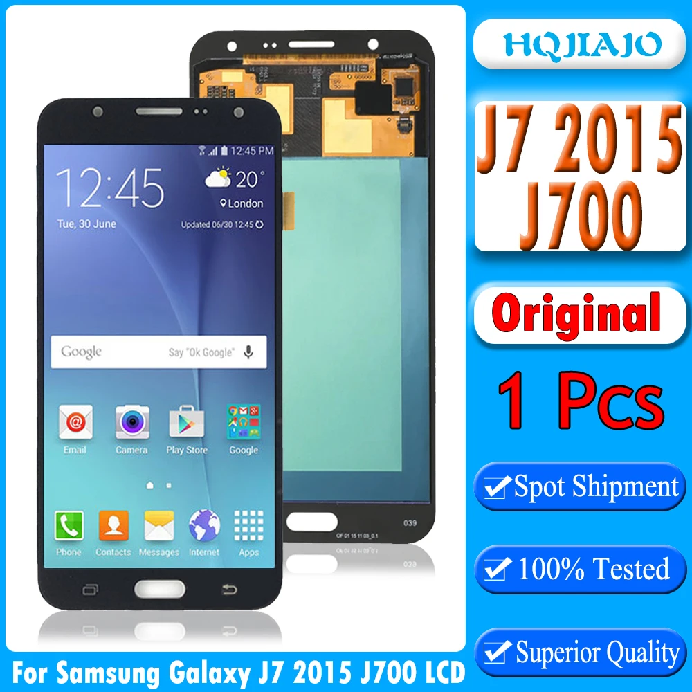 Оригинальный сенсорный экран для Samsung Galaxy J7 2015 J700 J700F J700M J700H дигитайзер ЖК-дисплей