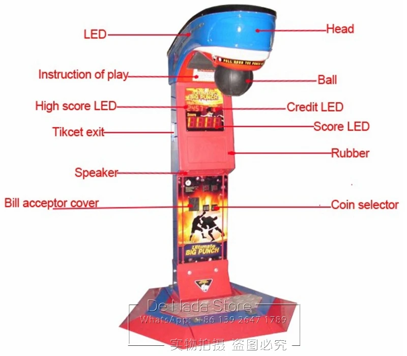 Game Center Lottery Tickets Redemption Games Token Coin Operated Arcade Machine Ultimate Big Punch Boxing Game Machine (2)