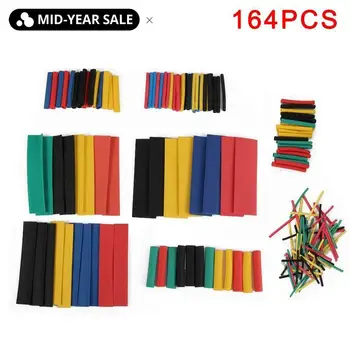 

164PCS Heat Shrink Tubing Polyolefin Electrical Wrap Wire Cable Sleeves PE Insulation 2:1Shrinkable Tube Assortment Kit