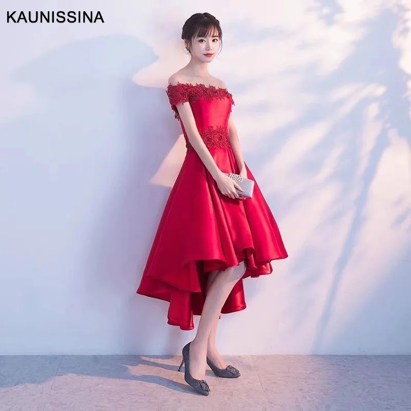 Коктейльные платья KAUNISSINA, вечерние платья, женские платья с открытыми плечами, домашний халат, красное свадебное платье, платья для выпускного вечера