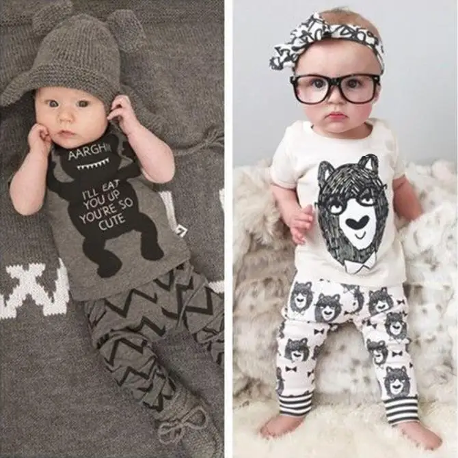 Baby Boy Clothes Kids Clothes Sets T-shirt + Pants Suit Cartoon Printed Newborn Sport Suits
