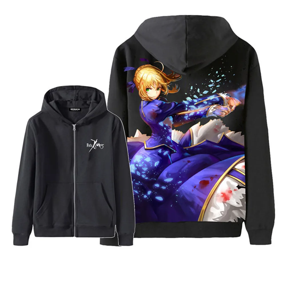 Куртка для косплея Fate/stay night Saber Altria Pendragon Okita Souji, Повседневная Толстовка с капюшоном, спортивная одежда - Цвет: Style1