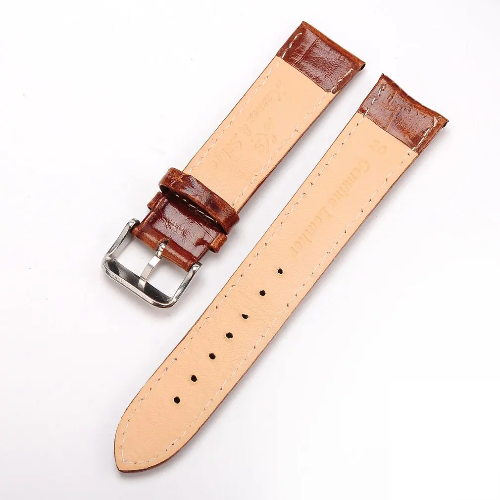 Мужские наручные часы с логотипом бренда KS черного и коричневого цвета, кожаный ремешок со стальной пряжкой, сменный ремешок для наручных часов/WTL019-27