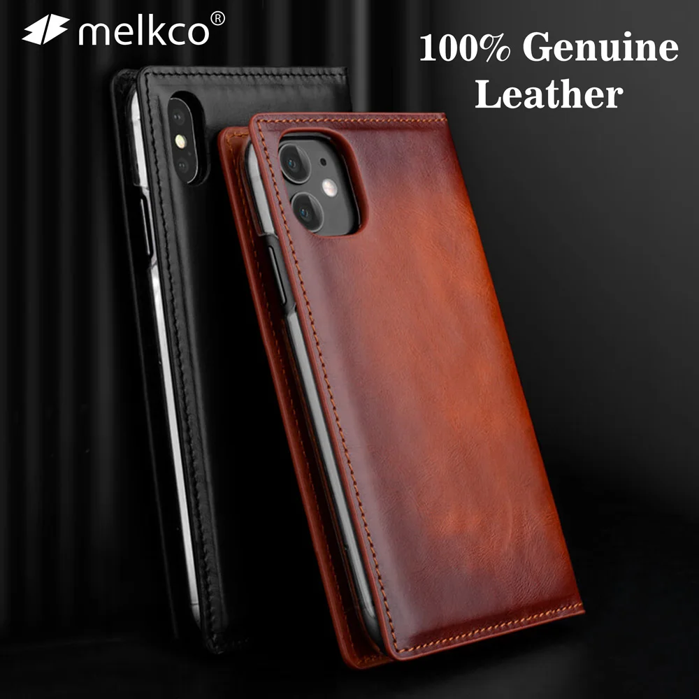 Genuine Leather Wallet Flip Case For Iphone 11/11 Pro Max Luxury
