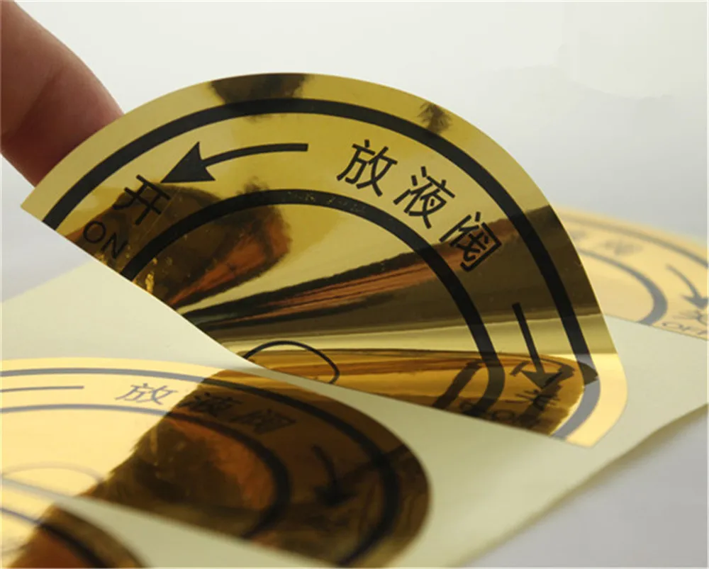 

1000pcs Customized Round Glossy Gold Anti Static Stickers Labels Custom Durable Gold Machine/PC Introduction Adhesive Stickers