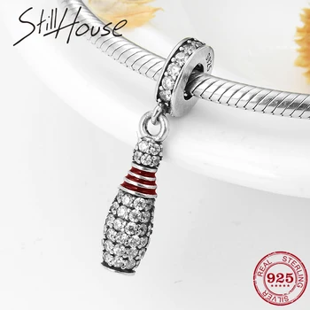 

High Quality 925 Sterling Silver Shining CZ glamour bottle Beads for Jewelry making Fit Original reflection Bracelet Clip Charm