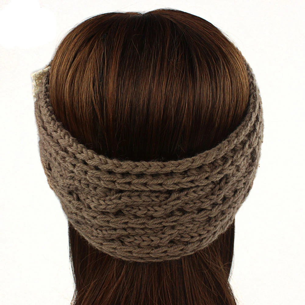  Hairbands Winter Knitted Women Diamonds Spliced Keep Hairbands Winter Warm Solid Handmade Keep Warm Headbands 1111