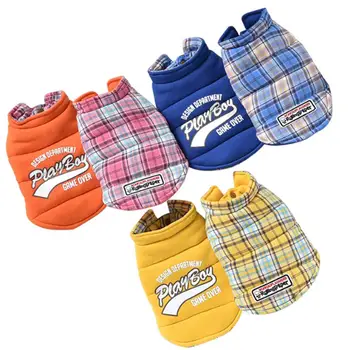 

Dog Clothes Winter Pet Warm Vest Prints Jacket Clothing Double-sided Wear Coat For Puppy Small Medium Dogs Pet Chihuahua Bulldog