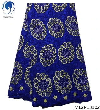 

BEAUTIFICAL swiss voile laces fabrics swiss lace 2019 new arrival fabrics laces with rhinestones for women dress 5yards ML2R131