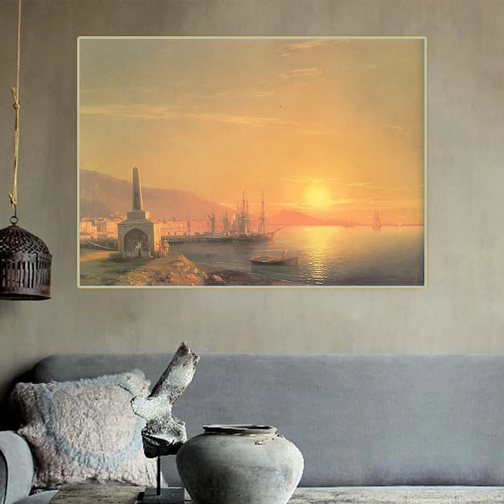 Citon Ivan Aivazovsky sunsunrize in Feodosiya Canvas холст картина маслом постер декор стен украшение