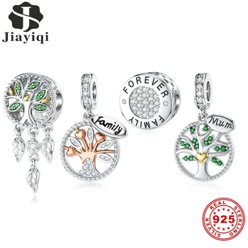 

Jiayiqi Pure 925 Sterling Silver Charms Tree Of Life Dreamcatcher Holder Bead Fit Original Bracelet Necklace DIY Jewelry Making