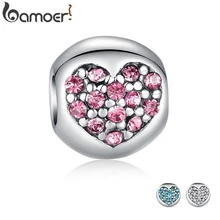 925 серебро любовь моей жизни сердце Розовый CZ Шарм подходит браслет ожерелье аксессуары из бисера для изготовления ювелирных изделий PA5283