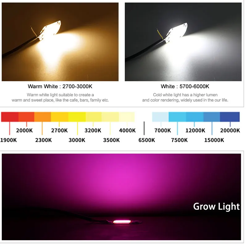 COB LED Lamp Chip Diode Grow Plant Light LED Beads Lamp Box 6PCS/lot AC 110V 220V 10W 20W 30W 50W Full Spectrum No Need Driver