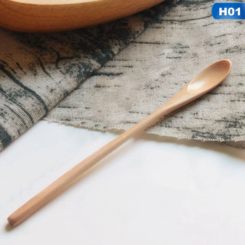 Деревянные ложки с натуральной длинной ручкой, деревянные ложки для питья, десерта, меда, кофе, новая мода