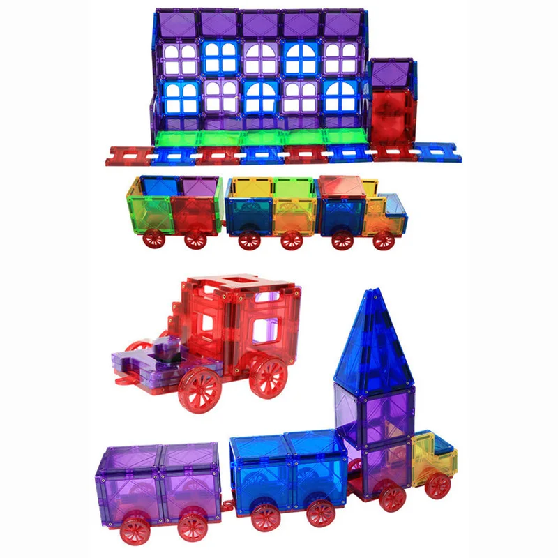 32-70 шт. магнитные строительные блоки Магнитный конструктор Строительный набор модель игрушки магниты DIY кирпичи развивающие игрушки для KEDS
