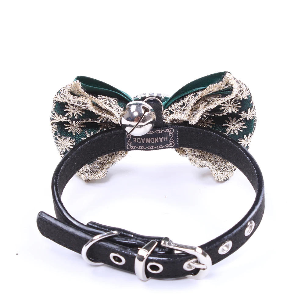 Собака кошка воротник Bling Стразы ожерелье с котенком ювелирные изделия цветочный лук кольцо дизайн маленькие собаки девушка-Teacup jorkie