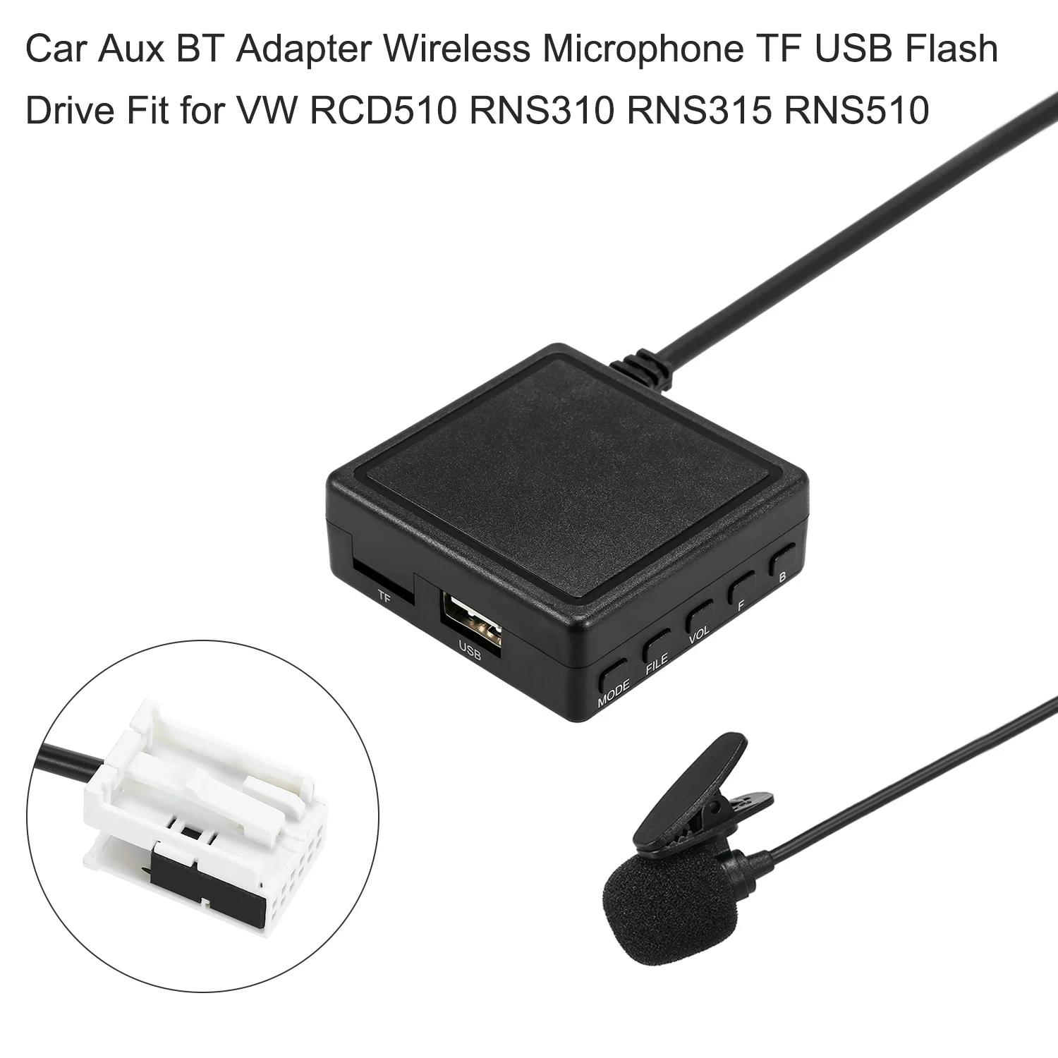 Автомобильный Aux адаптер BT беспроводной микрофон TF USB флэш накопитель Замена для