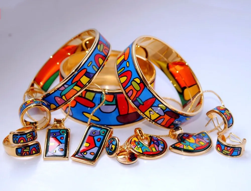 30mm wide bracelet 018 перегородчатая эмаль ювелирные изделия европейский и американский стиль 4 шт наборы - Окраска металла: 30mm wide bracelet