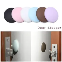 New Silicone Rubber Door Handle Stopper Buffer Anti-slip Sticker Self Adhesive Doorknob Crash Pad Round Bumper Wall Protector