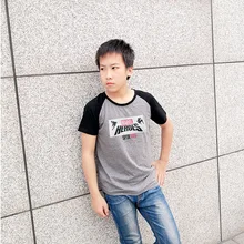 Детская футболка; Новинка года; стильная футболка для мальчиков-подростков niu jiao xiu; трикотажные хлопковые топы контрастных цветов с короткими рукавами
