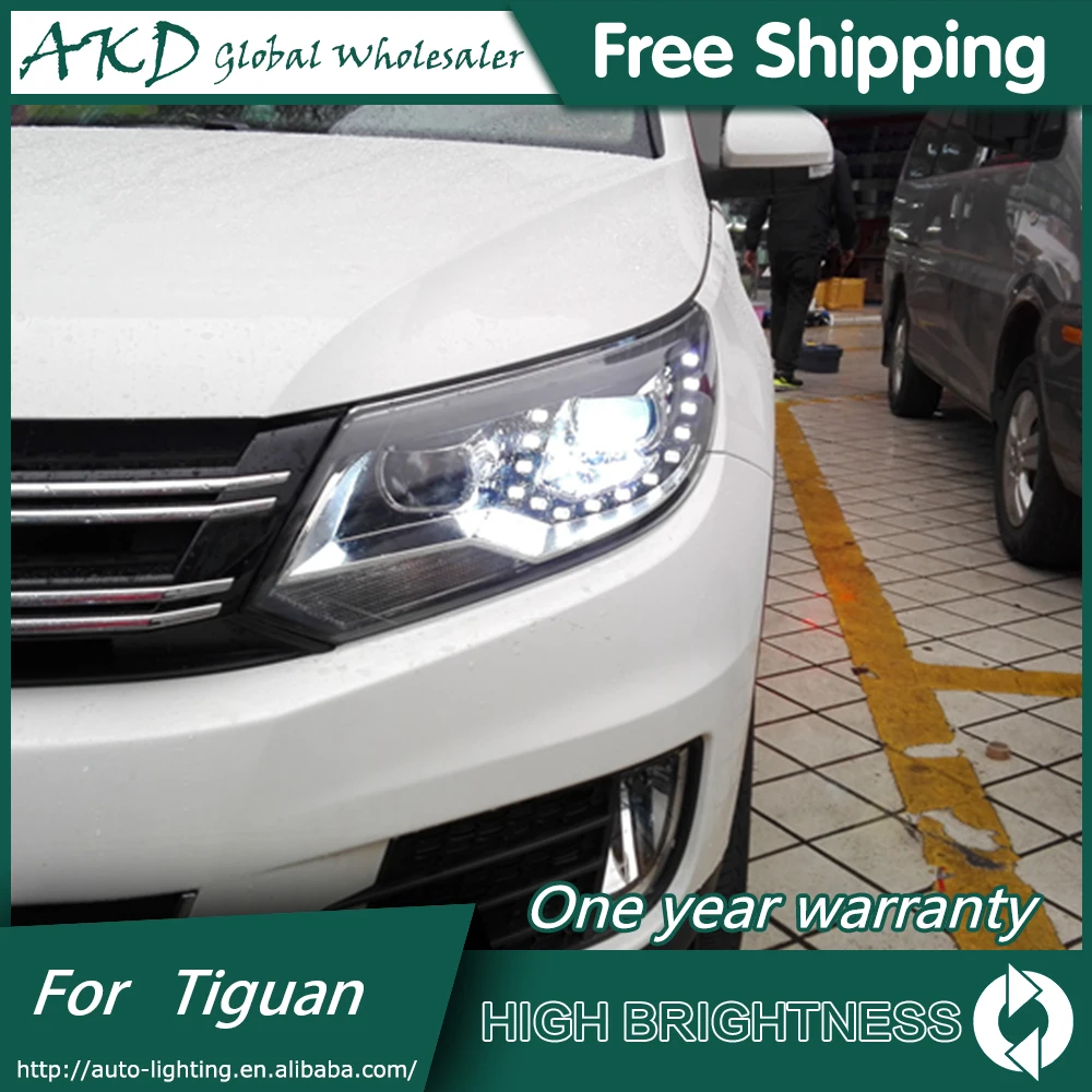 АКД стайлинга автомобилей для VW Tiguan фары 2013 2017 светодиодный задний фонарь DRL Bi