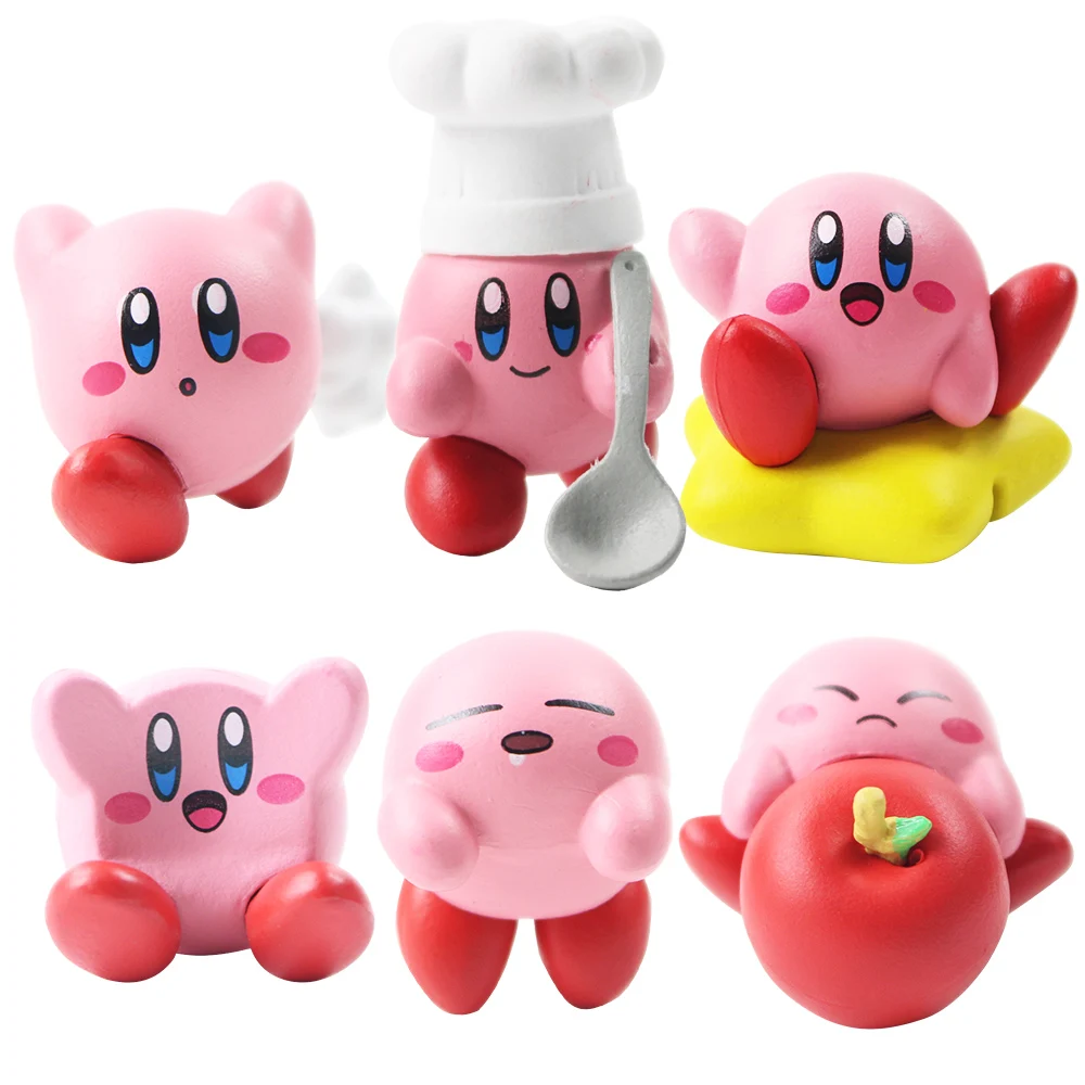 6 шт./лот японская игра Kirby Фигурки игрушки брелок украшение ПВХ экшн фигурки