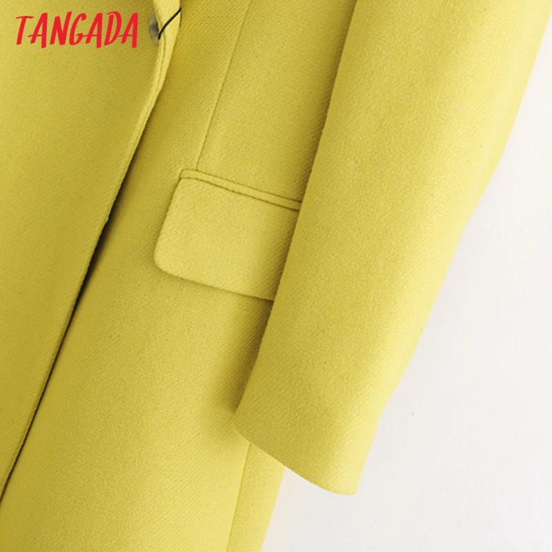 Tangada элегантное зимнее женское длинное пальто Пуговицы для куртки с длинным рукавом повседневное пальто Модное Длинное Пальто 1D01