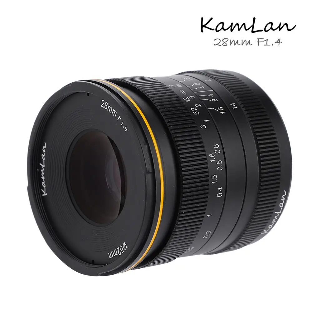Kamlan 28 мм f1.4 Широкий формат APS-C объектив с широкой диафрагмой и ручной