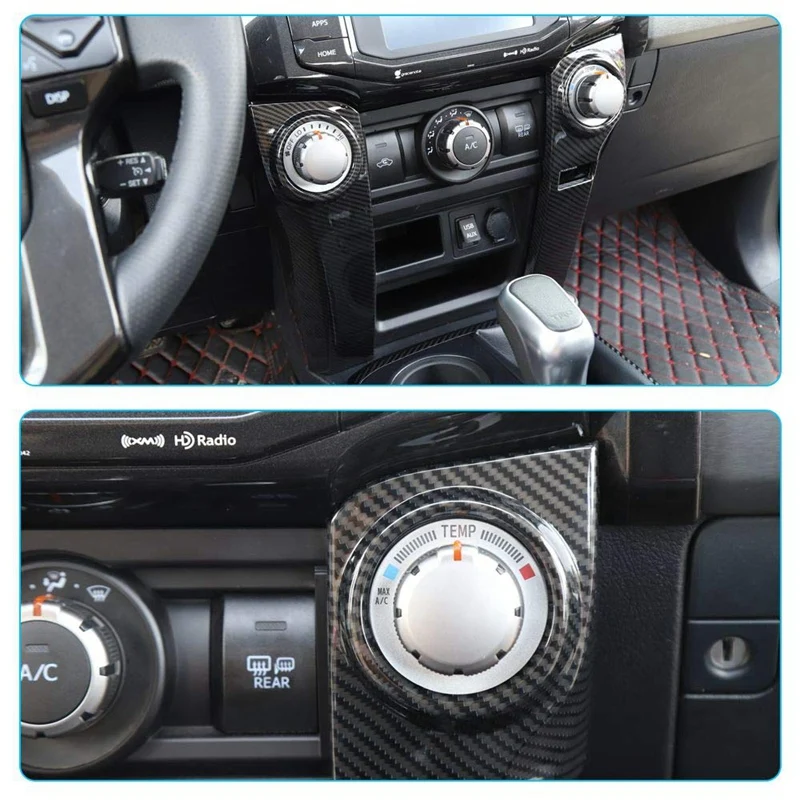 Панель выключателя кондиционера, декоративная рамка для 2010- T o y o t a 4 Runner, узор из углеродного волокна