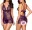 Открытая спина кружева Babydoll сексуальное нижнее белье открытая промежность нижнее белье черное нижнее белье бретели для бюстгальтера со стразами расширители плеча крест - Цвет: purple