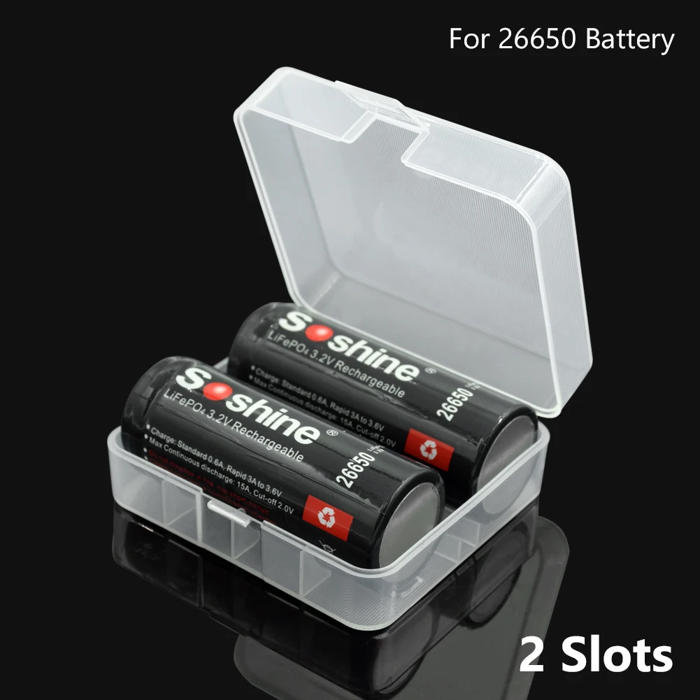 75x69x30mm 2 Slots 26650 Batteries Hard Plastic Battery Box Holder Storage Case Container For X |