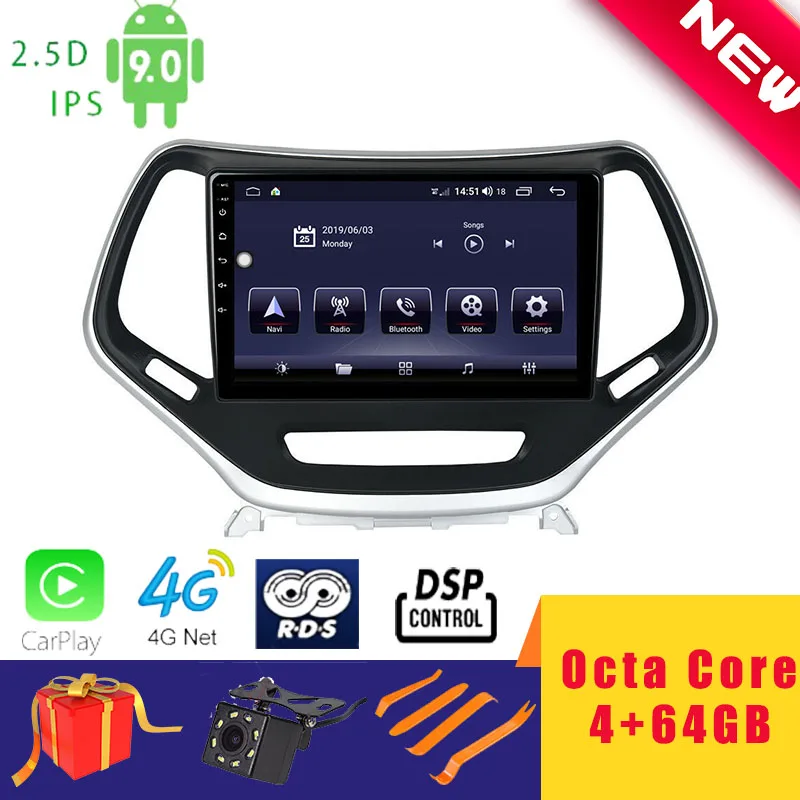 10 1 &quotAndroid 0 Автомобильный мультимедийный плеер стерео для Jeep Cherokee 2014 ~ 2017 головное