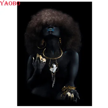 

Full Square Drill 5D DIY Diamond Painting Cross Stitch African woman Pictures Of Rhinestones Diamond Embroidery Handmade Gift