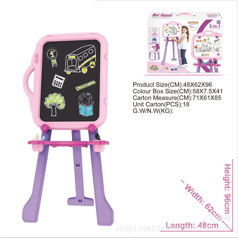 

Children Large Size Double-Sided Multi-functional Easel Magnetic-in-Writing Board Children'S Educational with Tile Painting Toy