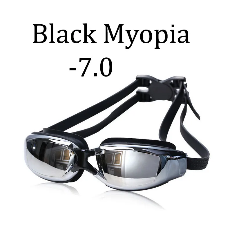 Для мужчин Плавание очки для близорукости, очки с диоптриями Анти-туман силиконовые бассейн Водонепроницаемый взрослые профессиональные Плавание Очки оптические очки для плавания - Цвет: Black Myopia -7.0