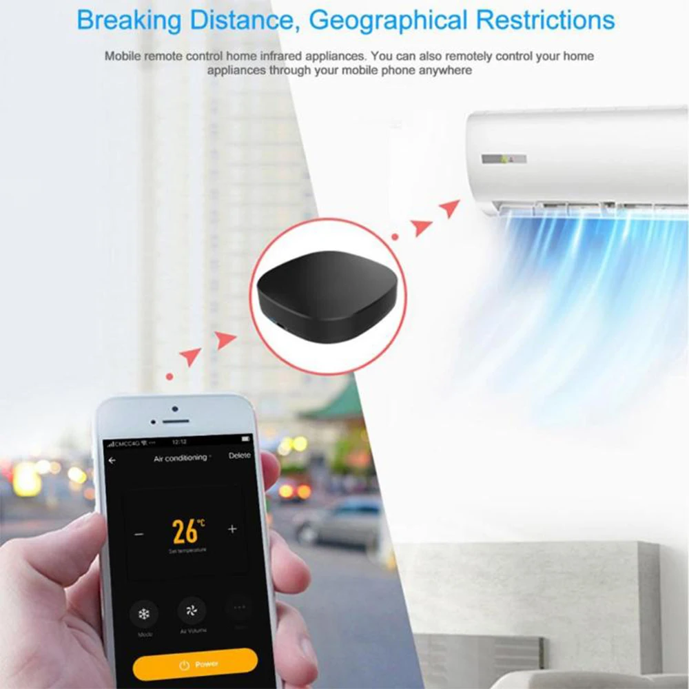 Black Universal A1 Settop Box Mini Wifi Wireless Smart IR Remote Control Home Automation for TV Air Conditioner Speaker 1pc