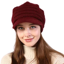 Новинка, женская зимняя вязаная шапка, шапочки для девочек, шапка, теплая шапка из кроличьего меха