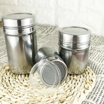 

5cm Diam Stainless Steel Powder Sprinkle Extinguishers Tank Gauze Bucket Cocoa Powder Cinnamon Powder Dusting Cans