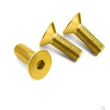 5-10 pces din7991 m2 m2.5 m3 m4 m5 m6 latão puro plana hex soquete parafusos de cabeça escareada