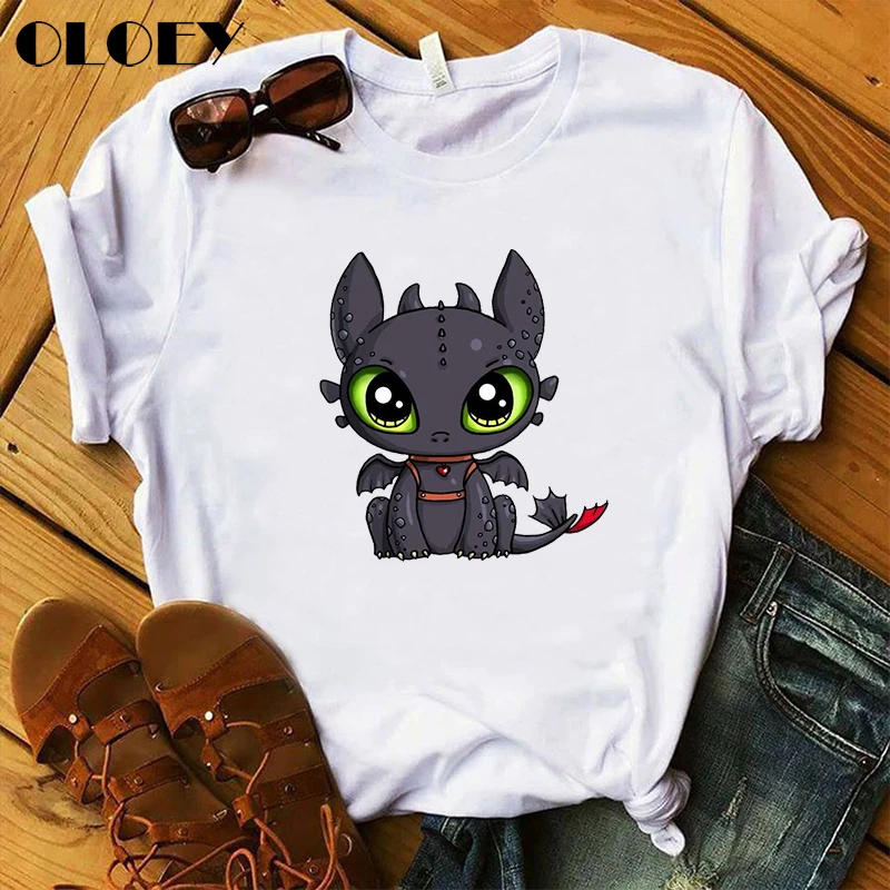 Harajuku Aesthetic Toothless T Shirt Women How To Train Your Dragon Kawaii Night Fury Cartoon Graphic T Shirts Summer Streetwear T Shirts Aliexpress