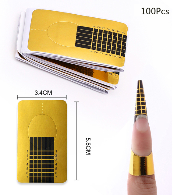 Nail Form Tips Acrylic UV Gel Extension Curl Form extension Nail Sticker Art Guide Mold Manicure Nail Art Tools